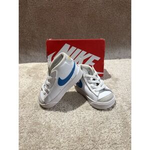 Nike Blazer Mid '77 Toddler Shoes Baby Sneakers‎ White Blue DA4088 107- SZ 4c